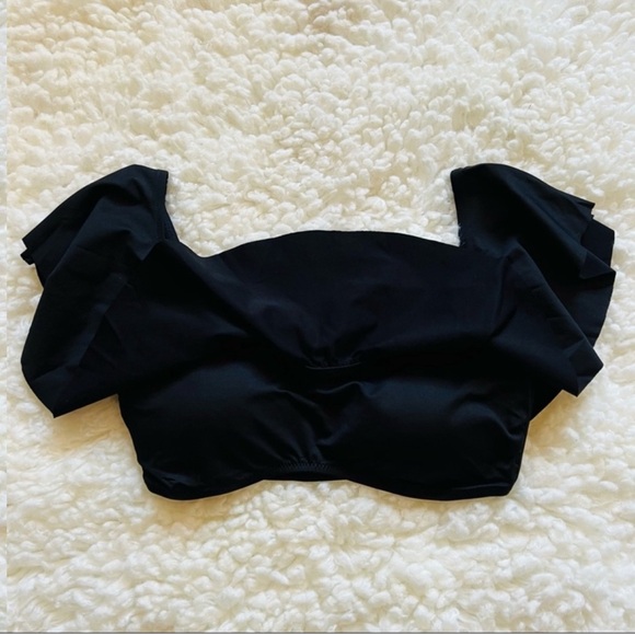 New! EBERJEY So Solid Jenna Ruffle Bikini Top & Coco Bottom Set in Black - Picture 8 of 14